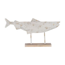 Figura Pez Blanco Rozado Metal 63 X 8 X 33 cm