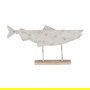 Figura Pez Blanco Rozado Metal 63 X 8 X 33 cm