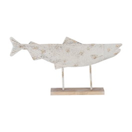 Ixia Figura Pez Blanco Rosado Metal 63 x 8 x 33 cm