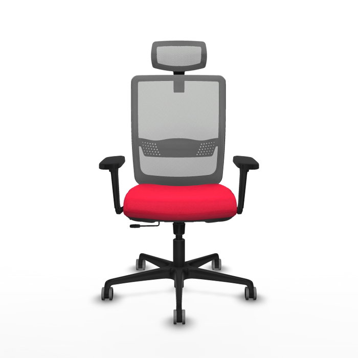 PIQUERAS Y CRESPO Silla de oficina Haches con mecanismo Sincro/Traslack Rojo y Gris PIQUERAS Y CRESPO Silla de oficina Haches con mecanismo Sincro/Traslack Rojo y Gris