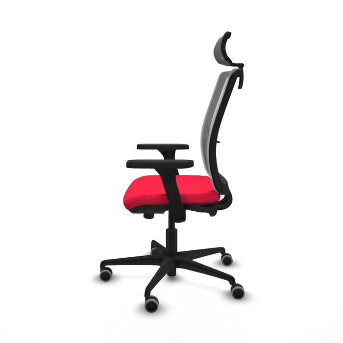 PIQUERAS Y CRESPO Silla de oficina Haches con mecanismo Sincro/Traslack Rojo y Gris PIQUERAS Y CRESPO Silla de oficina Haches con mecanismo Sincro/Traslack Rojo y Gris