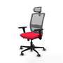 PIQUERAS Y CRESPO Silla de oficina Haches con mecanismo Sincro/Traslack Rojo y Gris