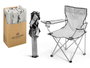 Giftdecor Silla Plegable Pescador, Gris, Estructura de Metal y Asiento de Poliéster, Dimensiones 79x47x79 cm (Abierta) (Set de 8)