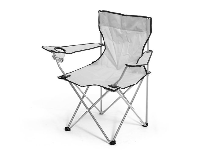 Giftdecor Silla Plegable Pescador, Gris, Estructura de Metal y Asiento de Poliéster, Dimensiones 79x47x79 cm (Abierta) (Set de 8)