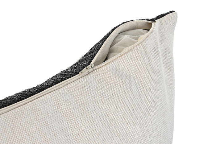 DKD Home Decor Cojín Bordado Negro y Blanco 42x15x42 cm