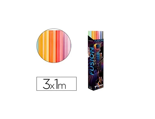 Sadipal Papel kraft fusion 1x3 m expositor 30 rollos colores surtidos