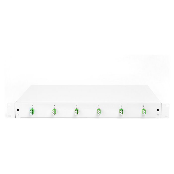 Digitus Caja de empalme de fibra óptica 1U, 6 puertos LC-APC DX OS2, Gris claro