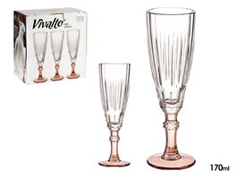 Vivalto Copa Cava Color Café 170 ml 6.5x20x6.5 cm Cristal (Set de 48)