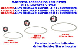 MAGEFESA Junta de silicona para olla a presión Star 26 cm