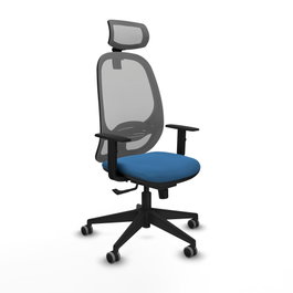 PIQUERAS Y CRESPO Silla de oficina Cilanco con mecanismo Sincro, Azul claro y Gris