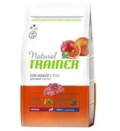 Natural Trainer Pienso para Perro Adulto Mediano con Buey 12 kg