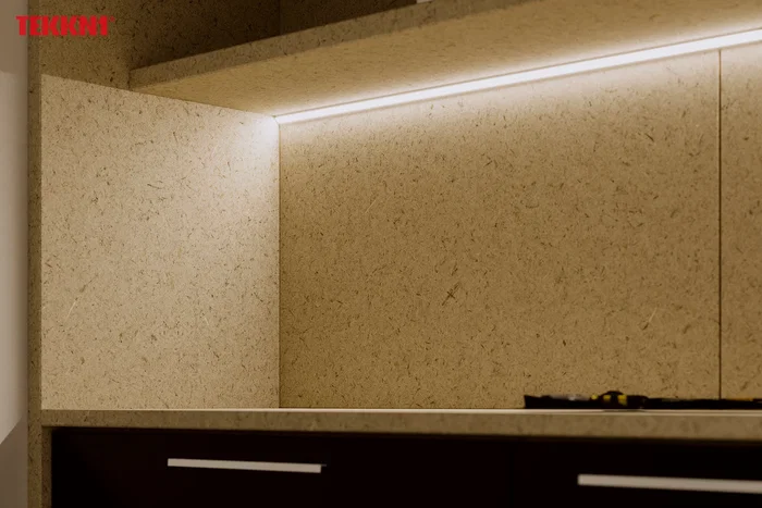 KIMERA BARDE Perfil Aluminio Anodizado Negro 2,02M con Difusor Opal, Tapones y Clips Sujeción