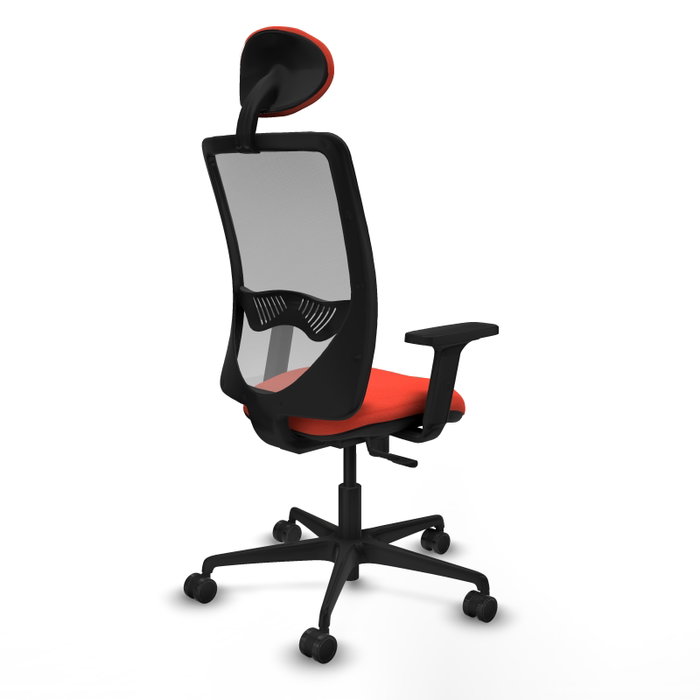 PIQUERAS Y CRESPO Silla de oficina Zulema con mecanismo Sincro, Tela Naranja oscuro y Malla Gris PIQUERAS Y CRESPO Silla de oficina Zulema con mecanismo Sincro, Tela Naranja oscuro y Malla Gris
