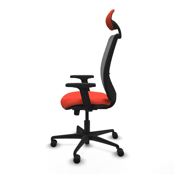 PIQUERAS Y CRESPO Silla de oficina Zulema con mecanismo Sincro, Tela Naranja oscuro y Malla Gris PIQUERAS Y CRESPO Silla de oficina Zulema con mecanismo Sincro, Tela Naranja oscuro y Malla Gris