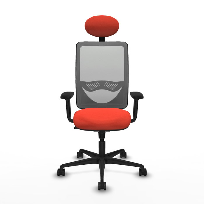 PIQUERAS Y CRESPO Silla de oficina Zulema con mecanismo Sincro, Tela Naranja oscuro y Malla Gris PIQUERAS Y CRESPO Silla de oficina Zulema con mecanismo Sincro, Tela Naranja oscuro y Malla Gris