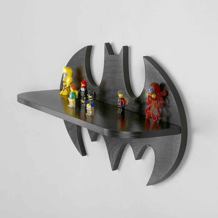 Hanah Home Raf285 Estantería Decorativa de Madera Negra, Contrachapado, 47 cm (An) x 25 cm (Al) x 7 cm (Pr)