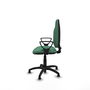 Silla de oficina Algarra con mecanismo Contacto permanente básico tapizada con Tela color Verde esmeralda. Equipada con Base poliamida negra, Brazos fijosy Topes