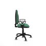 Silla de oficina Algarra con mecanismo Contacto permanente básico tapizada con Tela color Verde esmeralda. Equipada con Base poliamida negra, Brazos fijosy Topes