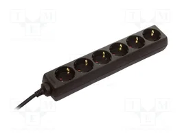 as-Schwabe Regleta de 6 tomas con cable de 3,0 m negro