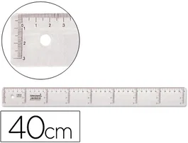 Liderpapel Regla de plástico transparente 40 cm