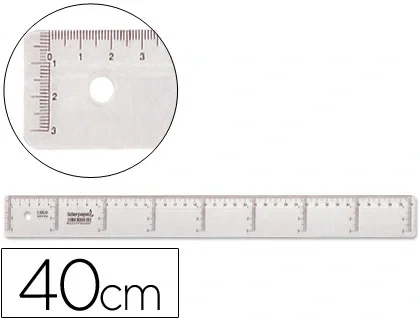 Liderpapel Regla de plástico transparente 40 cm Liderpapel Regla de plástico transparente 40 cm