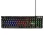 Ewent PL3319 Teclado Gaming USB de Membrana, QWERTY Portugués, Negro, Retroiluminación RGB LED Ajustable, Teclado Completo con Antifantasma y Teclas Multimedia