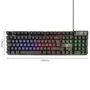 Ewent PL3319 Teclado Gaming USB de Membrana, QWERTY Portugués, Negro, Retroiluminación RGB LED Ajustable, Teclado Completo con Antifantasma y Teclas Multimedia