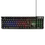 Ewent PL3319 Teclado Gaming USB de Membrana, QWERTY Portugués, Negro, Retroiluminación RGB LED Ajustable, Teclado Completo con Antifantasma y Teclas Multimedia