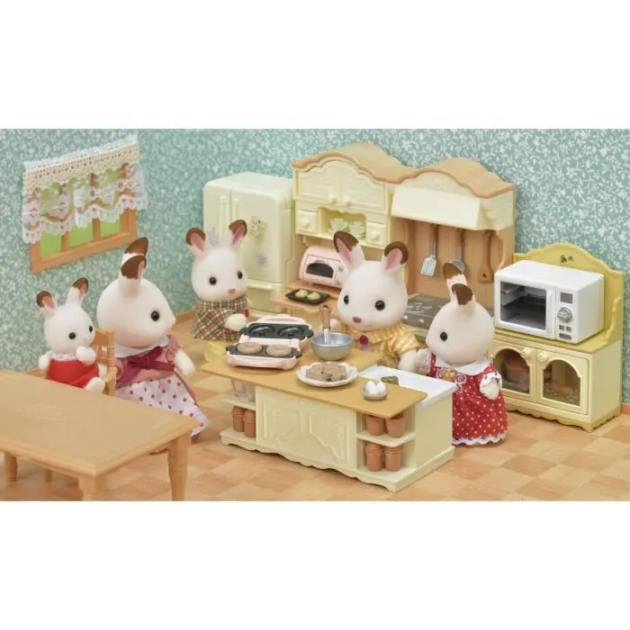 Sylvanian Families EPOCH 5442 Muebles y Accesorios de Cocina Set con Accesorios, Alimentos y Utensilios para Desayunos