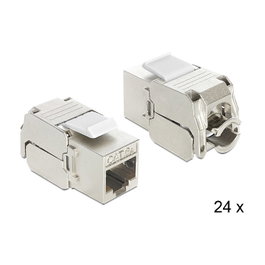 DeLOCK Módulo Keystone RJ45/LSA Cat.6A STP (24 unidades) Metálico