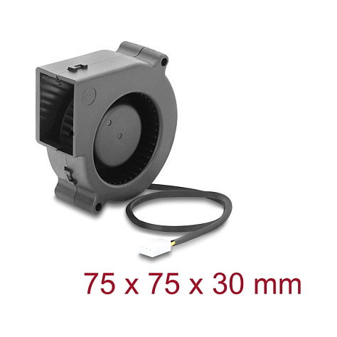 DeLOCK Ventilador radial 75 x 75 x 30 mm 12 V CC, 3-pin, Negro DeLOCK Ventilador radial 75 x 75 x 30 mm 12 V CC, 3-pin, Negro