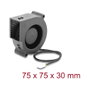 DeLOCK Ventilador radial 75 x 75 x 30 mm 12 V CC, 3-pin, Negro