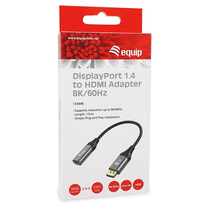 Equip Adaptador DisplayPort 1.4 a HDMI 8K/60Hz 0,15m Equip Adaptador DisplayPort 1.4 a HDMI 8K/60Hz 0,15m