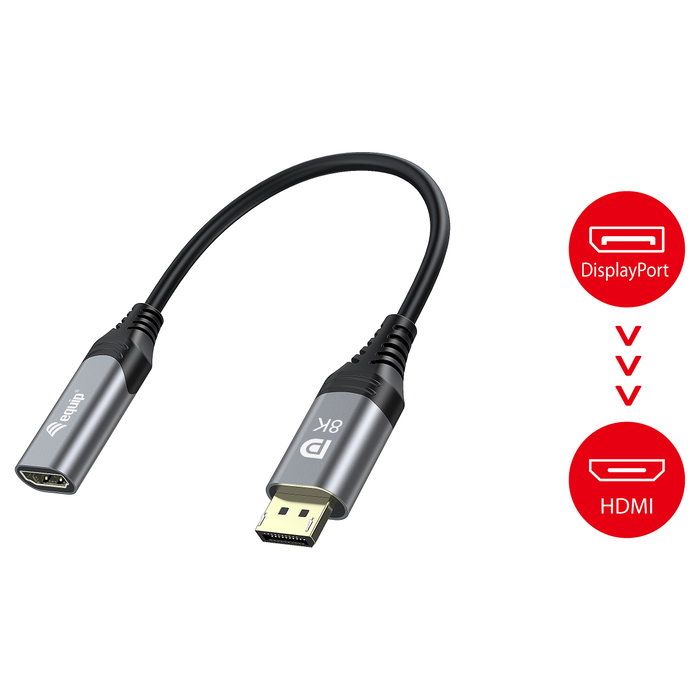 Equip Adaptador DisplayPort 1.4 a HDMI 8K/60Hz 0,15m Equip Adaptador DisplayPort 1.4 a HDMI 8K/60Hz 0,15m