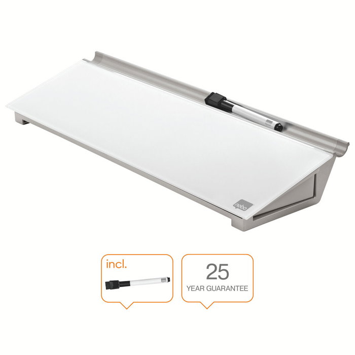 Nobo Pizarra de Cristal de Sobremesa Blanca 458 x 154 mm Nobo Pizarra de Cristal de Sobremesa Blanca 458 x 154 mm