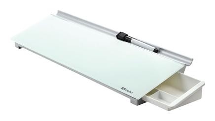 Nobo Pizarra de vidrio blanca para escritorio, seca y borrable, horizontal, 458 x 154 mm Nobo Pizarra de vidrio blanca para escritorio, seca y borrable, horizontal, 458 x 154 mm