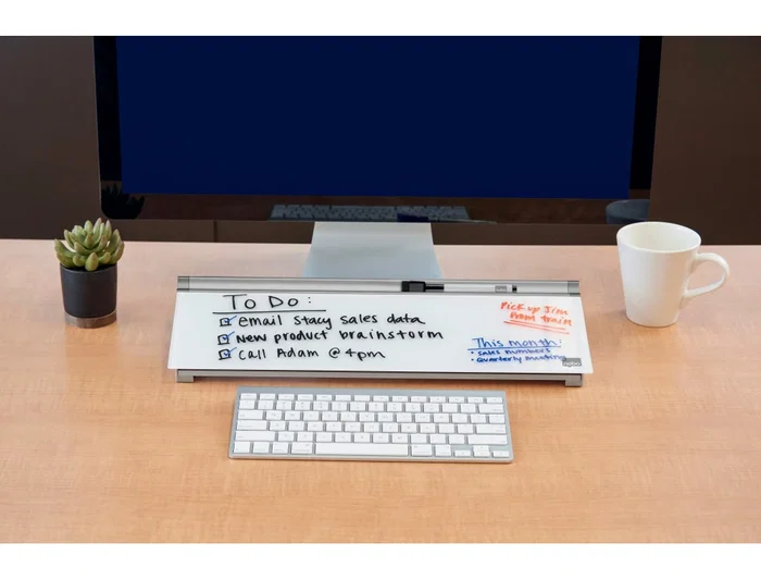 Nobo Bloc de notas sobremesa cristal blanco 46x15 cm