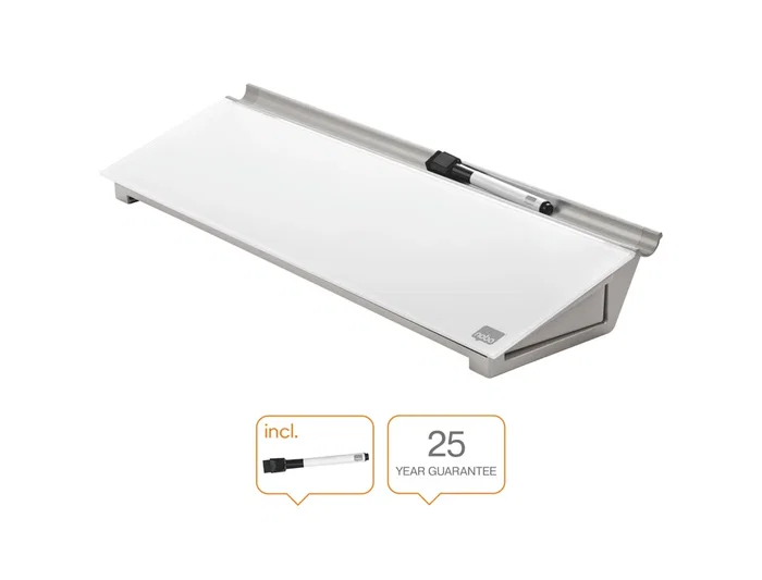 Nobo Bloc de notas sobremesa cristal blanco 46x15 cm