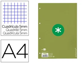 Antartik Recambio A4 80 hojas Cuadro 5mm Verde
