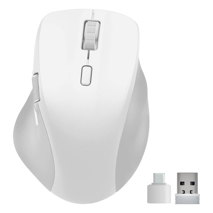 Speedlink LIBERA Ratón Inalámbrico Recargable Silencioso Bluetooth y RF, 3200 DPI, Óptico, Blanco, Diseño Ergonómico para Mano Derecha