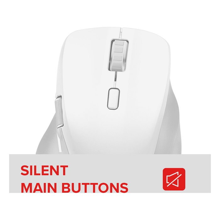 Speedlink LIBERA Ratón Inalámbrico Recargable Silencioso Bluetooth y RF, 3200 DPI, Óptico, Blanco, Diseño Ergonómico para Mano Derecha