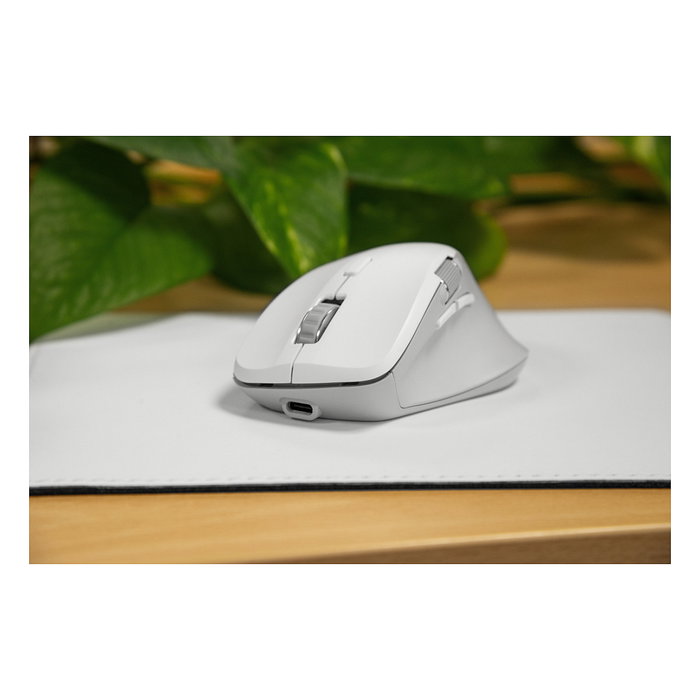 Speedlink LIBERA Ratón Inalámbrico Recargable Silencioso Bluetooth y RF, 3200 DPI, Óptico, Blanco, Diseño Ergonómico para Mano Derecha