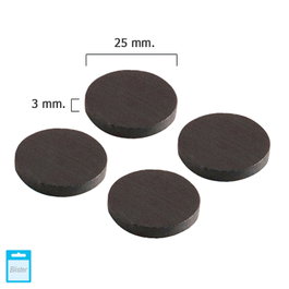 WOLFPACK LINEA PROFESIONAL Imanes Ferrita Disco Ø 25x3 mm (Blister 4 Piezas)