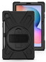 eSTUFF Funda AUSTIN Defender para Galaxy Tab S6 Lite 2024/2022/2020, Negra, Antigolpes, con Soporte 360°, Correa de Mano y Hombro, Portalápiz