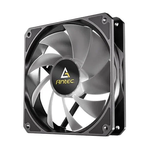Antec P12 ARGB - Kit de 3 Ventiladores para Caja PC, 120mm Negro, PWM, Iluminación ARGB, 600-c1500 RPM, 26.5 dB, Anti-Vibración