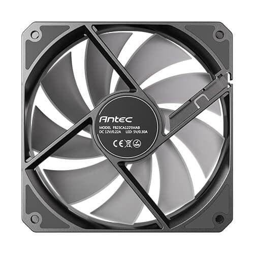 Antec P12 ARGB - Kit de 3 Ventiladores para Caja PC, 120mm Negro, PWM, Iluminación ARGB, 600-c1500 RPM, 26.5 dB, Anti-Vibración