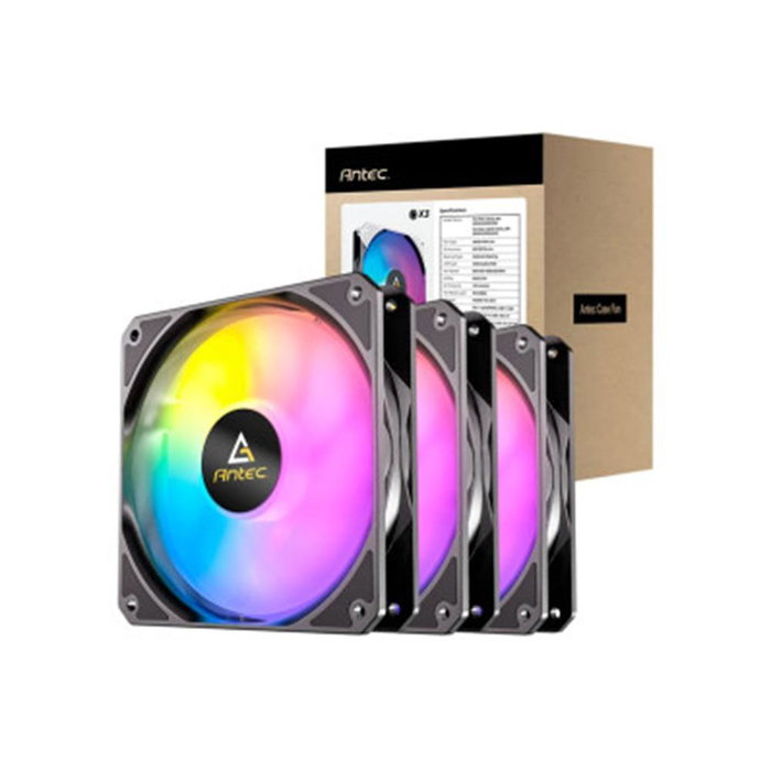 Antec P12R ARGB Pack de 3 Ventiladores Reverse 120mm Negro Antec P12R ARGB Pack de 3 Ventiladores Reverse 120mm Negro