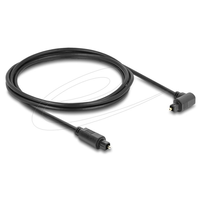 DeLOCK Cable de audio TOSLINK con conector de 90° y conector recto, 3 m, negro