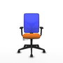 PIQUERAS Y CRESPO Silla de oficina Motilla con mecanismo Sincro/Traslack, Naranja y Azul