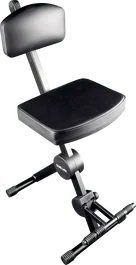 QUIKLOK Sillín Regulable Multiuso con Respaldo y Reposapiés Negro Imitación Cuero Acero Plegable